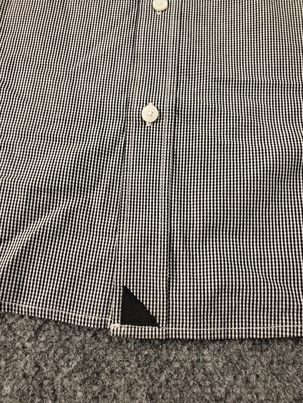 UNTUCKit Button Down Shirt XL Long Sleeve Micro Gingham Check Black White - Picture 6 of 9